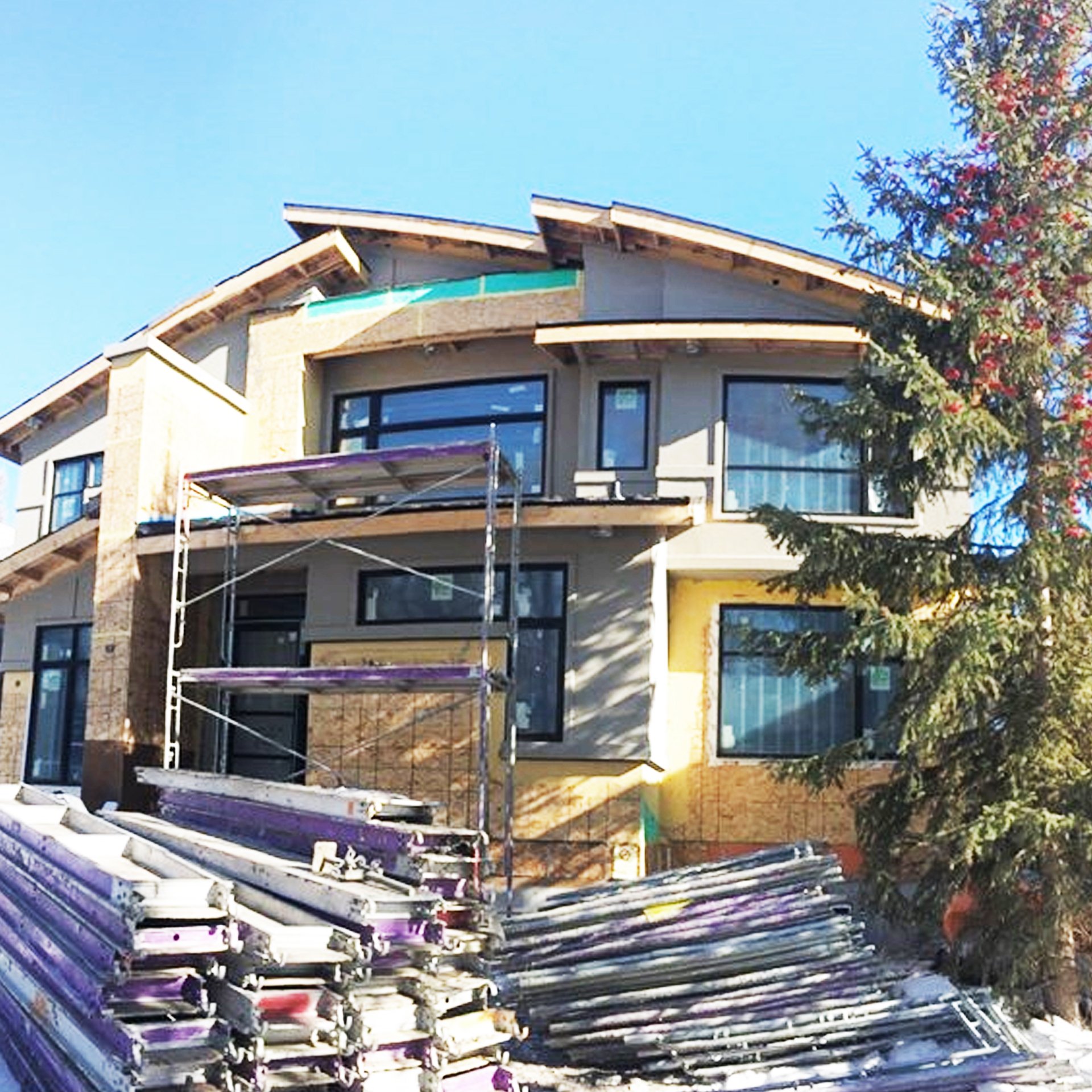 Custom infill home in Edmonton under construction
